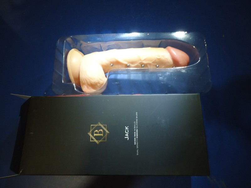 Boyfriend Book Box JACK 7 Inch With Balls Pierced Silicone Dildo Suction Cup