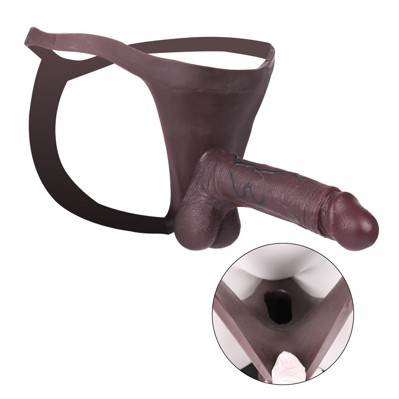 8‘’ Black Dildo Sheath Male Enlarger Realistic Dildo Thong Soft Sex Toy US Man