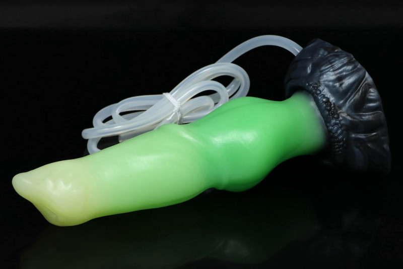 NEW Bad Dragon ROLAND Fantasy MEDIUM GLOW Silicone Dildo CUM TUBE Toy SPLIT