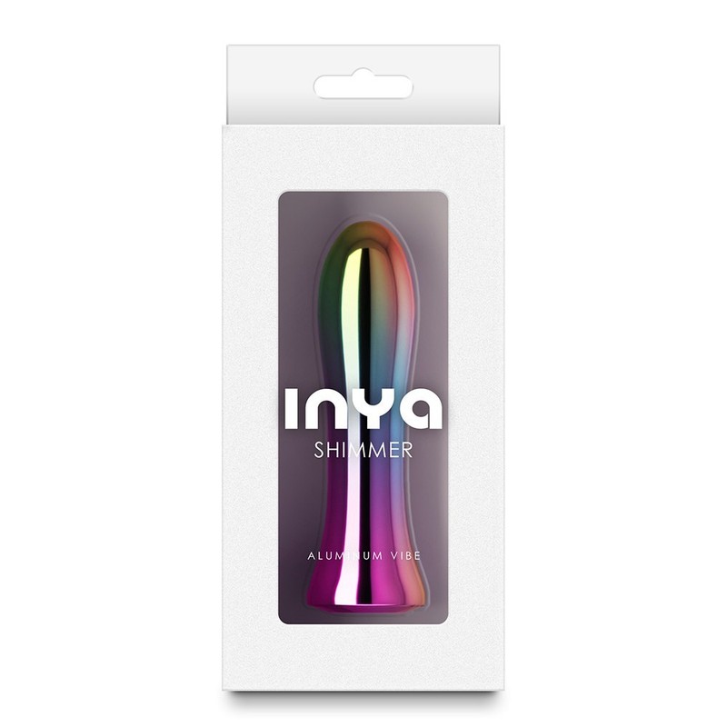 NS Novelties Inya Shimmer Aluminum Vibe Metallic MultiColor- 4&Prime; Compact Vibrator