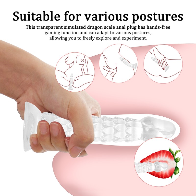 S/M/L Dragon Scale Tentacle Dildo Short Anal Plug Suction Cup Butt Plug Sex Toy gallery