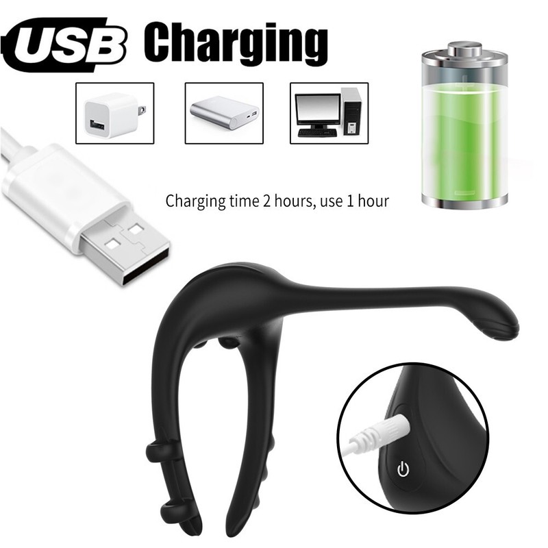 Adjustable Cock Ring Anal Vibrator Butt Plug Prostate Massager Sex Toys Couples gallery