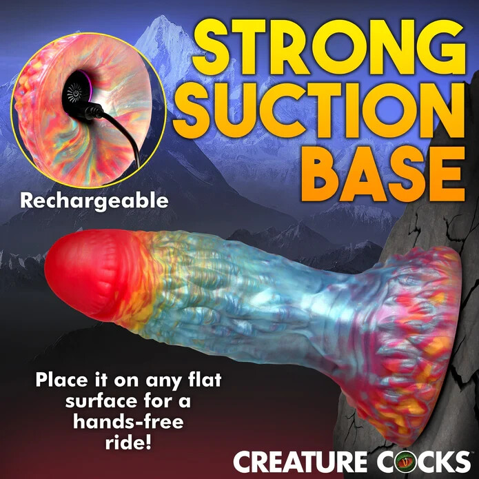 Creature Cocks Rainbow Phoenix Vibrating Silicone Dildo gallery
