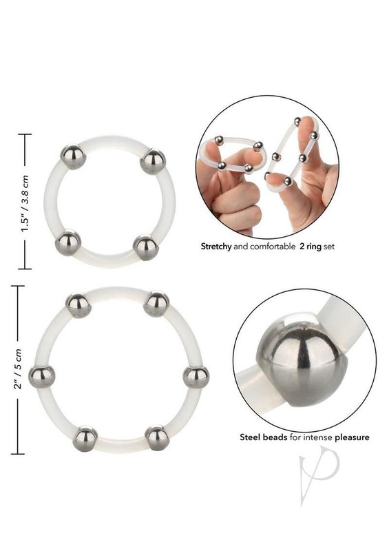 Steel Beaded Silicone Ring Set gallery