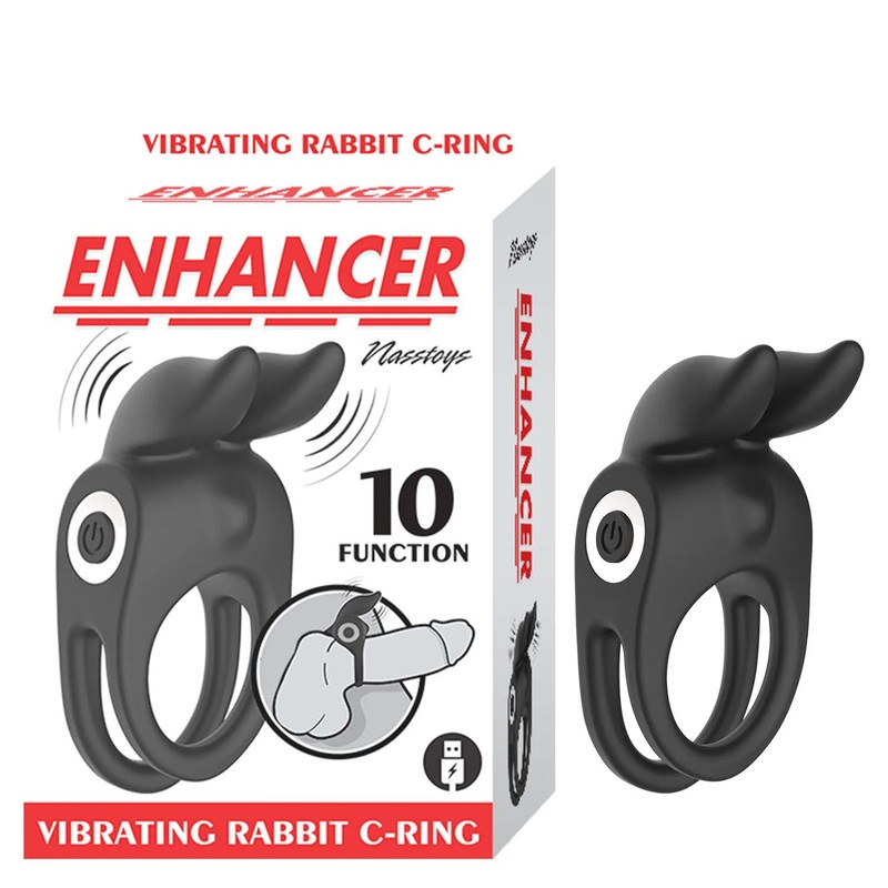Enhancer Vibrating Rabbit C-Ring – Black