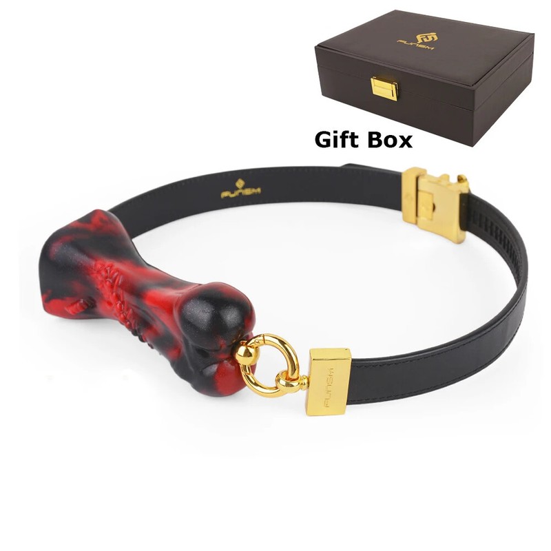Liquid Silicone Bone Mouth Gag Adjusting Leather Bondage Sex Toy Adult Sex Games