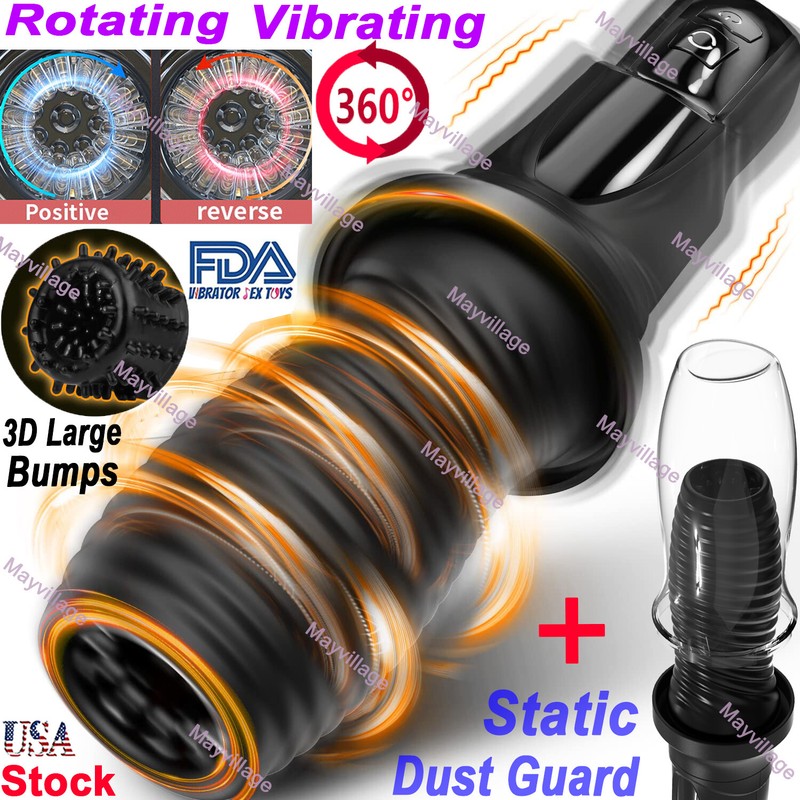 Male Masturbaters Automatic HandsFree Rotating Cup Vibrating Stroker Men Sex Toy
