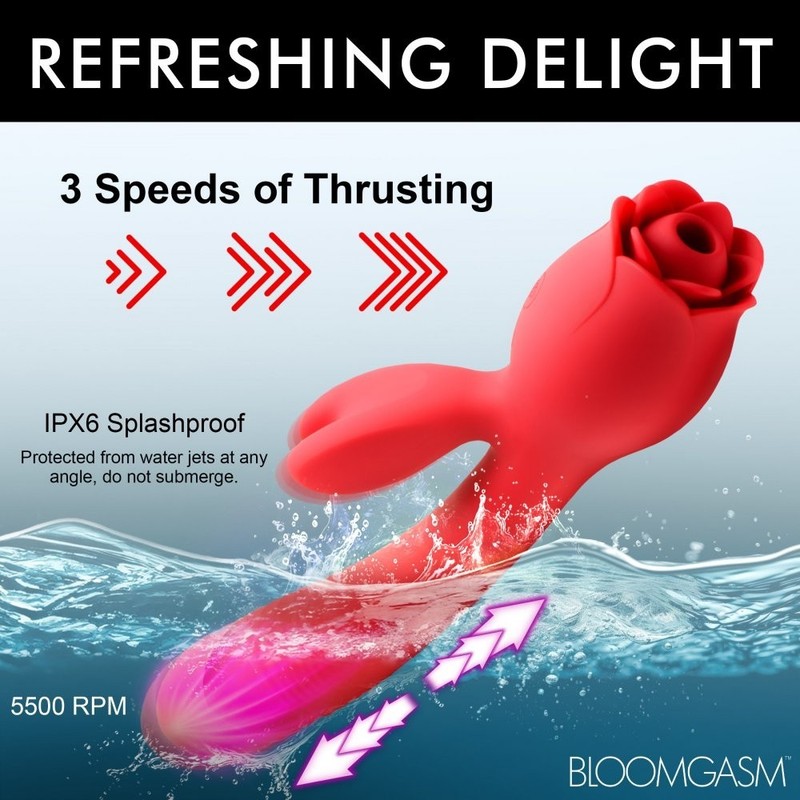 Blooming Bunny Sucking and Thrusting Silicone Rabbit Vibrator gallery