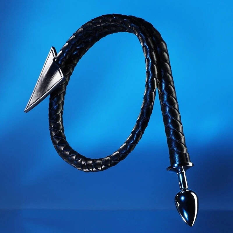 BDSM Anal Butt Plug Devil Tail Long Whip Bondage Women Flogger Spanking Sex Toys