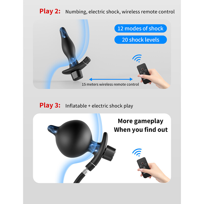 Huge Big Inflatable Plug Expandable Electric Pump Men Adults Silicone BDSM Women gallery