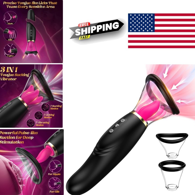 1 Sucking Vibrator for Women with 7 Licking Functions and 10 Vibration Modes