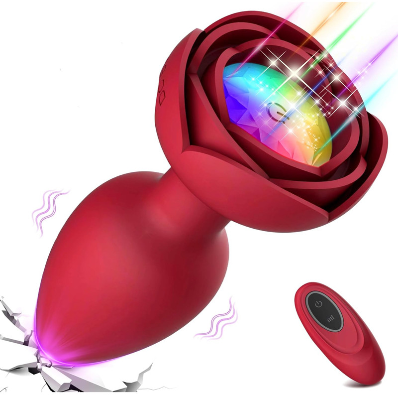 Vibrating Butt Plug Anal Plug With Flashing Light Base Anal Sex Toys