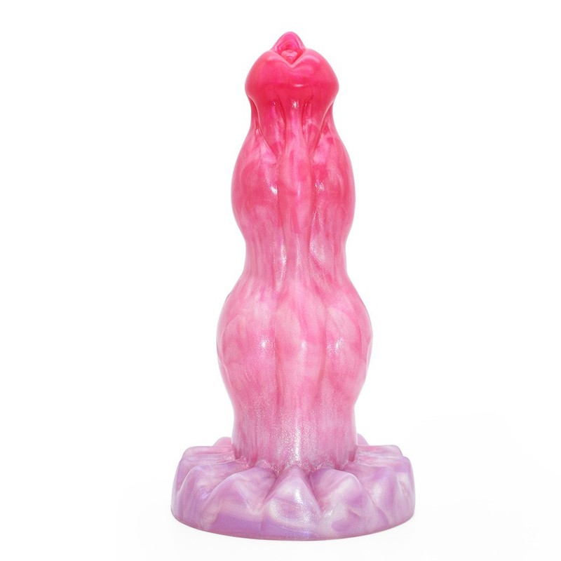 Pink Fantasy Muscle Texture Dildo Double Knots Suction Cup G-spot Adult Sex Toy gallery