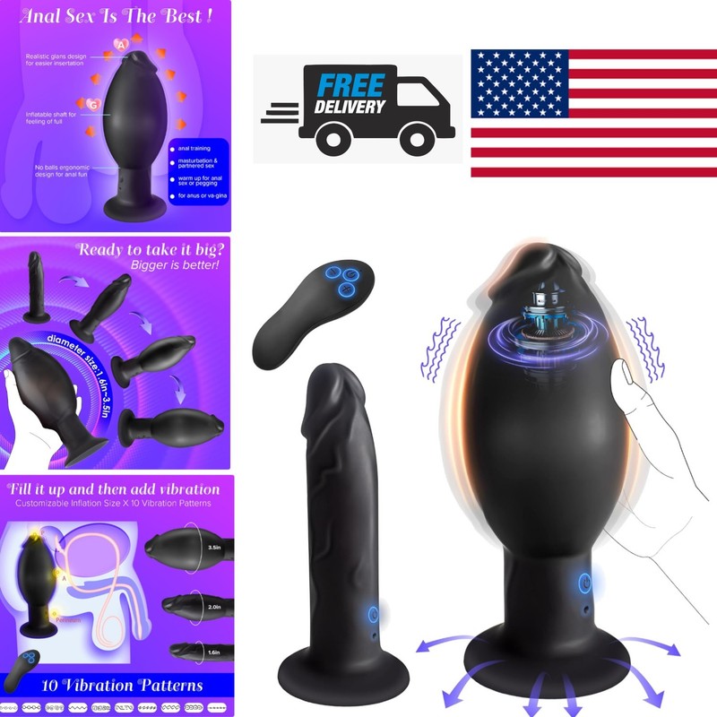 Multifunctional Anal Dildo Vibrator with Suction Cup Inflatable Silicone Design