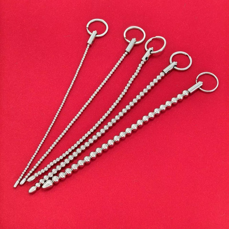 Stainless Steel Penis Plug Bead Dilator Set Silicone Urethral Sounding Stretcher gallery