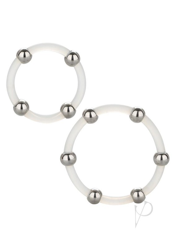 Steel Beaded Silicone Ring Set gallery