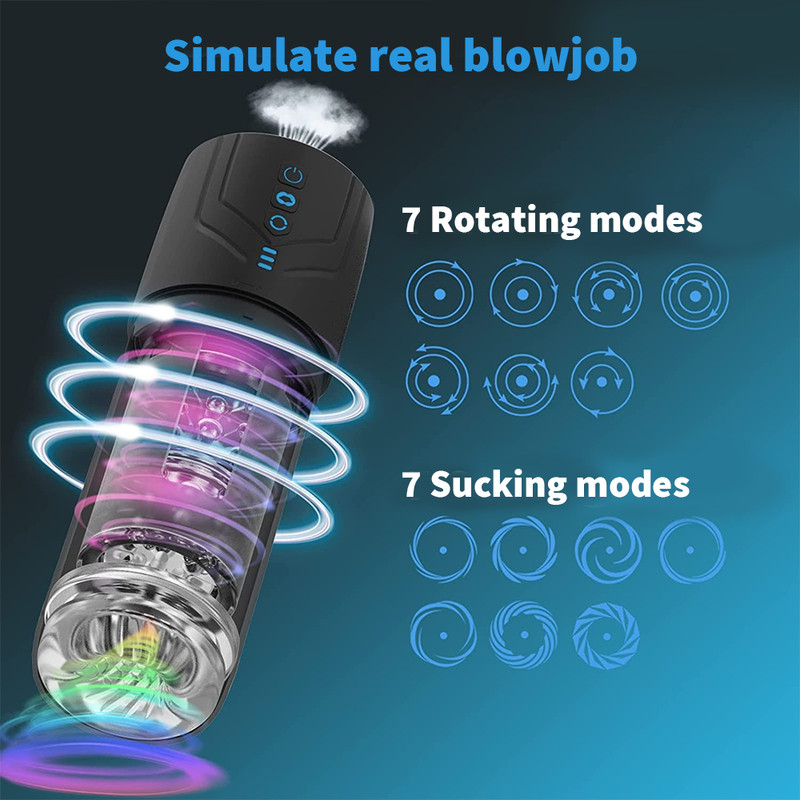 Male Masturbaters Automatic HandsFree Rotating Cup Thrusting Stroker Men Sex Toy gallery