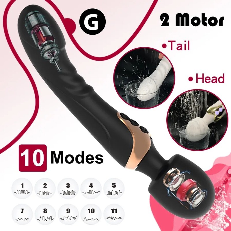 New Double Head Vibrator Handheld Massage Wand Dildo G-spot Sex Toys for Women