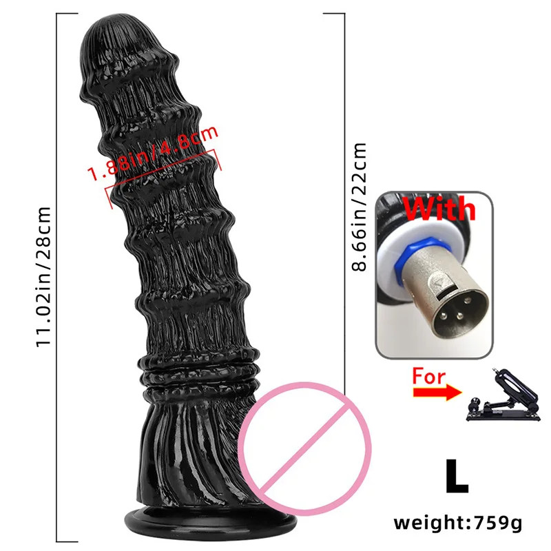 Large Anal Plug Dildo Masturbator Anus Wtih 3XLR or Vac-U-Lock for Sex Machine