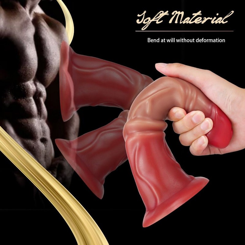 Fantasy Muscle Texture Double-Layer Silicone Dildo Huge Knot Suction Cup Adult gallery
