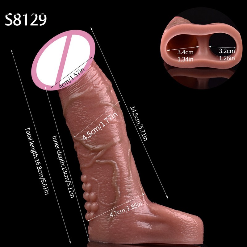 Silicone Penis Sleeve Delay Ejaculation Reusable Dick Extender Condom For Adult gallery