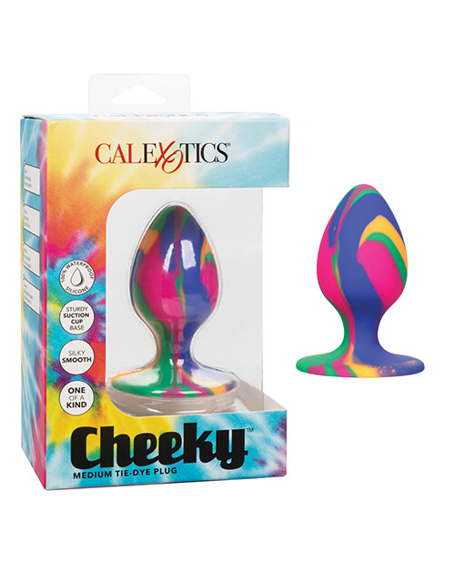 CalExotics CalExotics Cheeky Medium Tie Dye Plug Anal Plug Rainbow