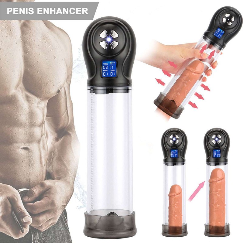Vacuum Electric Penis Pump Digital rechargeable Male Men Penis Enlarger Growth gallery