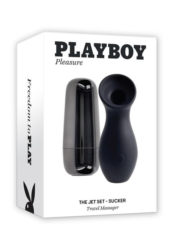 Playboy The Jet Set Sucking Rechargeable Silicone Clitoral Stimulator -Black