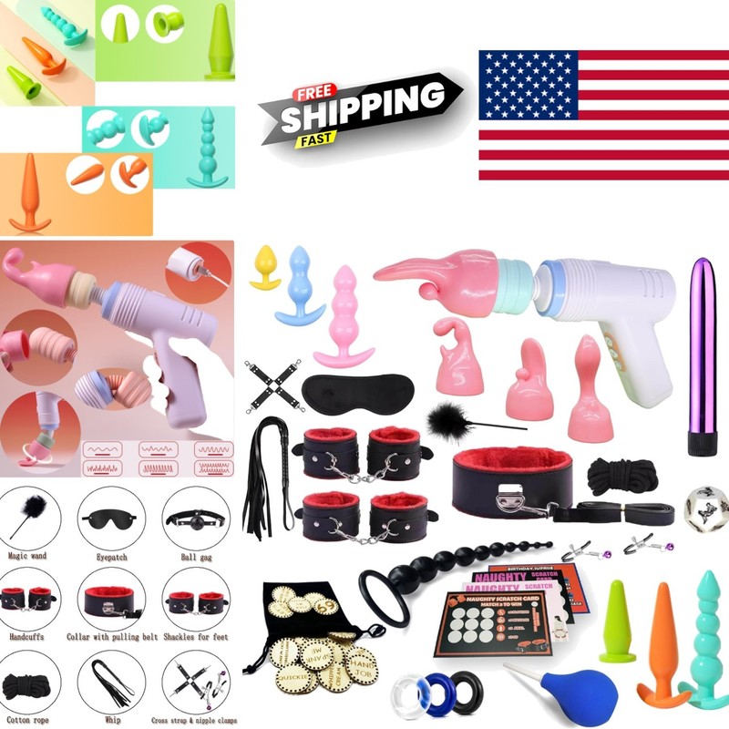 Complete Bondage Gear Set 32 Pieces with Adjustable Restraints and Accessories