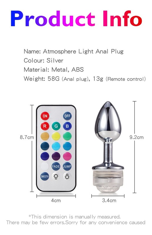 LED Light Anal Butt Plug Anal Beads G-Spot Cosplay Dildo Adult Tail Sex Toys USA gallery