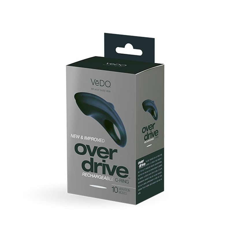 Overdrive Plus Rechargeable Cock Ring – Black