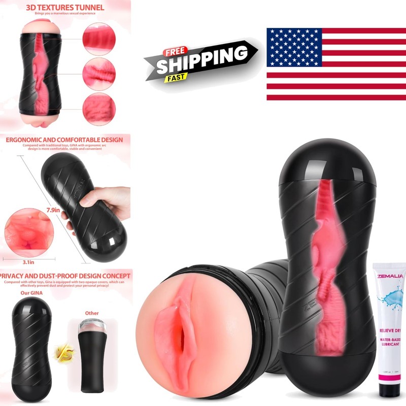 Dual End Male Masturbator Cup with Realistic Texture for Maximum Pleasure
