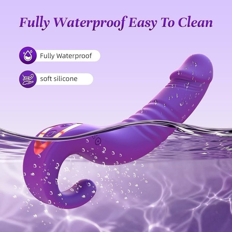 Curved 7-Thrusting 7-Vibrating Dildo Sex Toy 7.8” In G Spot Vibrator App Control gallery