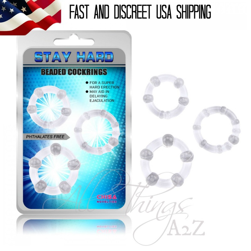 3 pack Thick Soft Clear Cock Ring Prolong Ejaculation Erection Penis Enhancer