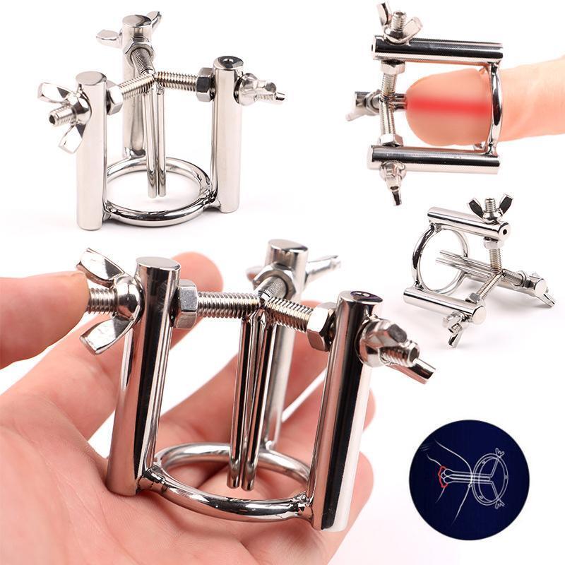 Stainless Steel Penis-Plug-Through-hole-U-rethral-Stretcher-Dilator-Sounding-Men