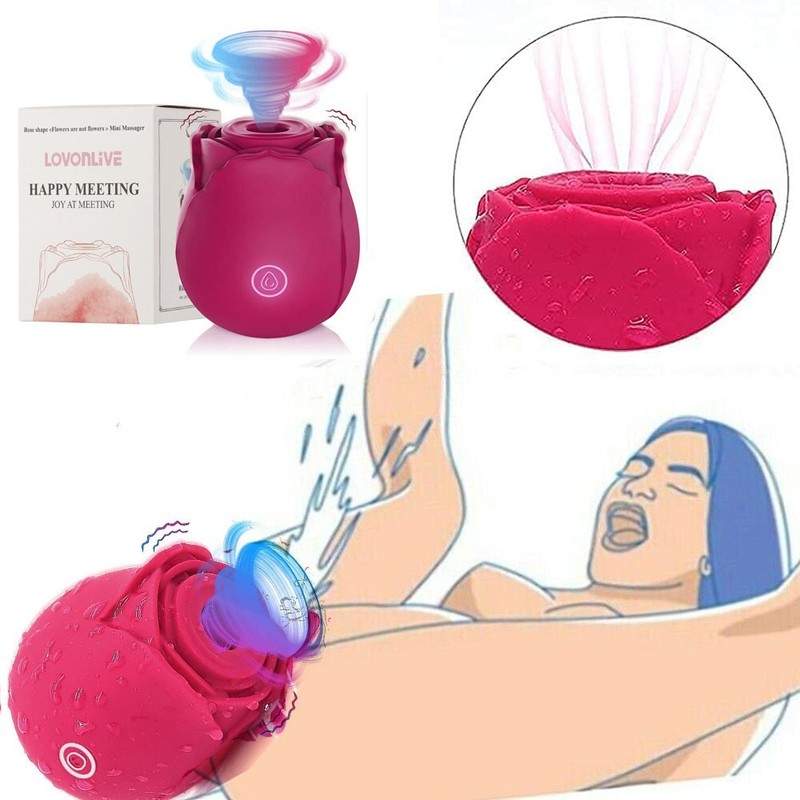 Vibradores De Succión Rose,Clítoris Estimulador10 Succiones Lengua Lamiendo Rojo gallery