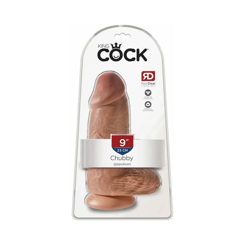 Pipedream King Cock Chubby 9in Cock w/ Balls Tan