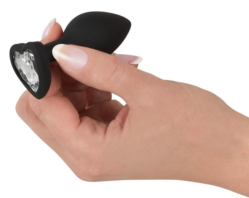 Silicone Butt Plug Black - Black Anal Plug with Gem - Schmuckstein Gem you2toys gallery