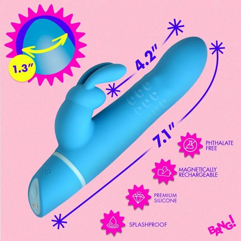 Bang! Rotating Beads Silicone Rabbit Vibrator – Dual Motor Gyrating Shaft gallery