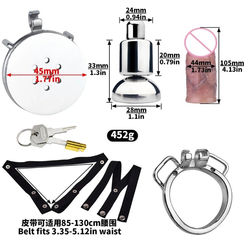 Chastity Belt Cage Device with Silicone Dildo Chastity Cage Toy for Men Lesbian