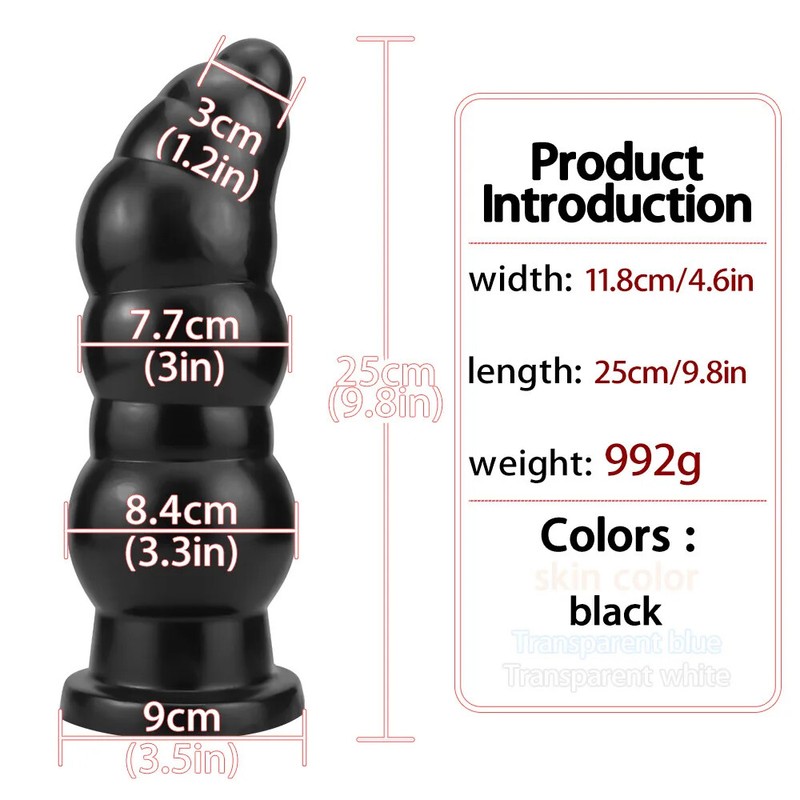 Jelly Smooth Anal Beads Huge Butt Plug Soft Anal Dildo with Suction Cup Toys