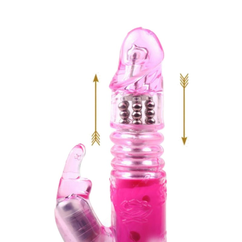 Thrusting Pink Rabbit Vibrator G-spot Multispeed Clit Massager Sex Toy for Women