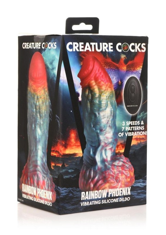 Creature Cocks Rainbow Phoenix Vibrating Silicone Dildo gallery