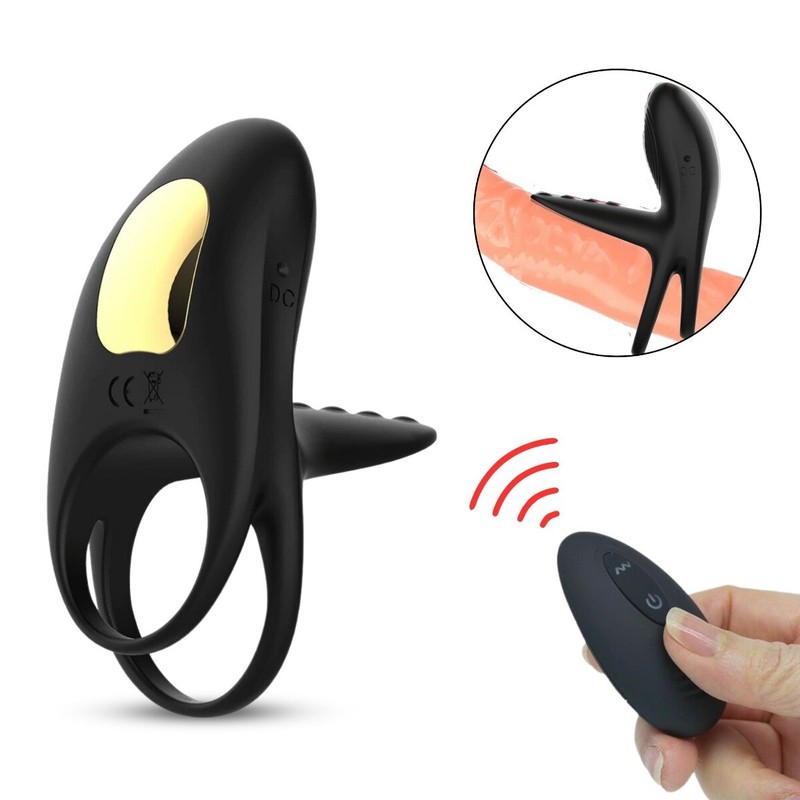 Wireless Remote Control Vibrating Cock Ball Penis Ring Extension Girth Enhancer