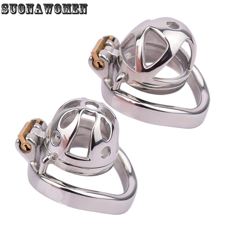 Stainless Steel Sissy Chastity Cage Short Chatity Device Slave Binding Sex Toy