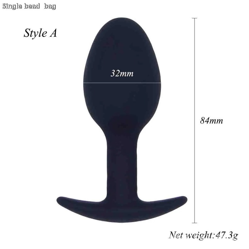 3PCS Silicone Steel Ball Anal Plug Set Black Adjustable Sensation G-Spot Sex Toy