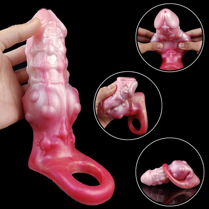 Big Knot Penis Sleeve Thick Sheath Enlargement Fantasy Penis Extension Sex Toy
