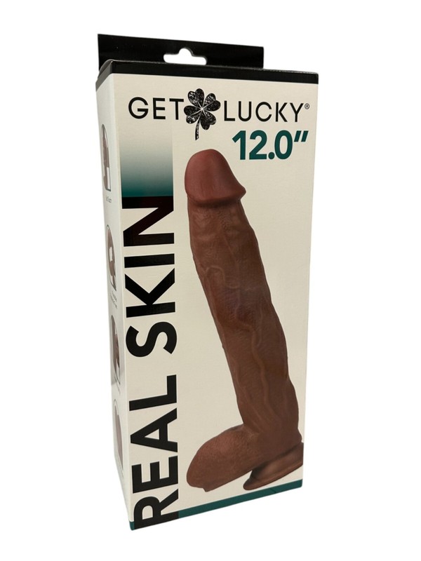 Shibari Get Lucky 12 Dual Layer Dong Light Brown with Suction Cup Based, New