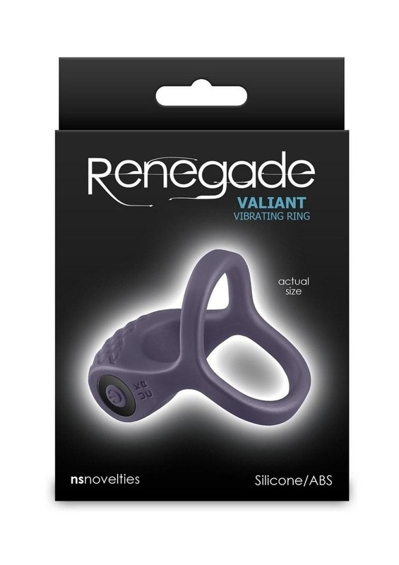 Renegade Valiant Rechargeable Silicone Cock and Ball Ring – Gray