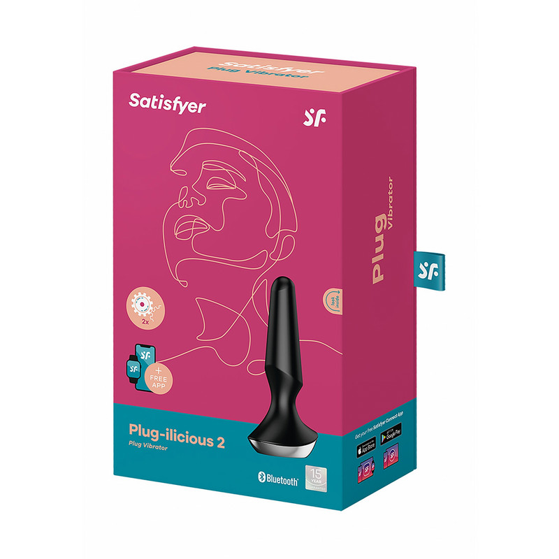 Satisfyer Plug-ilicious 2 Vibrating Anal Plug - Black Silicone and App gallery